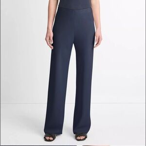 Vince Midnight Blue High-Waist Crepe Bias Pant